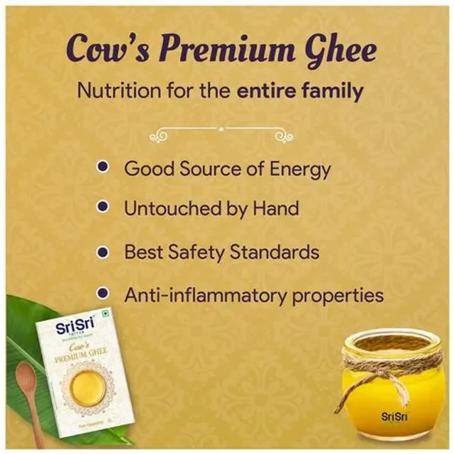 Sri Sri Tattva Premium Cow Ghee - For Better Digestion and Immunity, 1 L Ceka Pack-8.webp